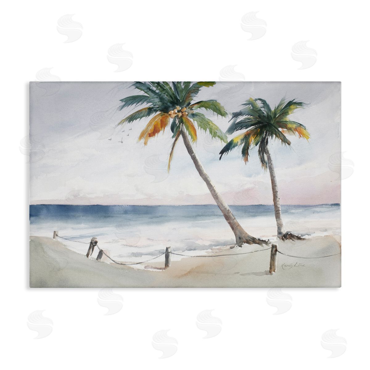 Karin Lind Two Palms Serene Coast Canvas Wall Art Print