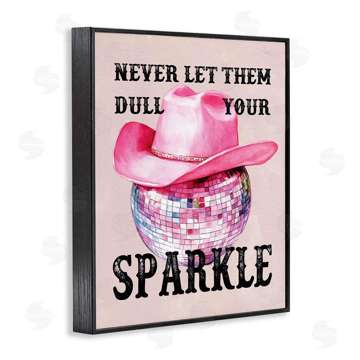 Don't Dull Your Sparkle Black Frame Print Wall Art, Home Decor by Lettered and Lined