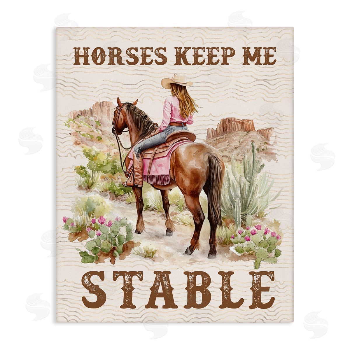 Horses Keep Me Stable Canvas Wall Art, Home Decor by Lettered and Lined