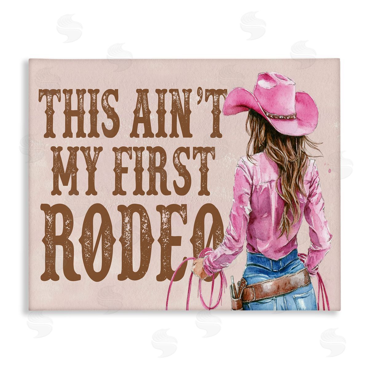 Ain't My First Rodeo Girl Canvas Wall Art, Home Decor by Lettered and Lined