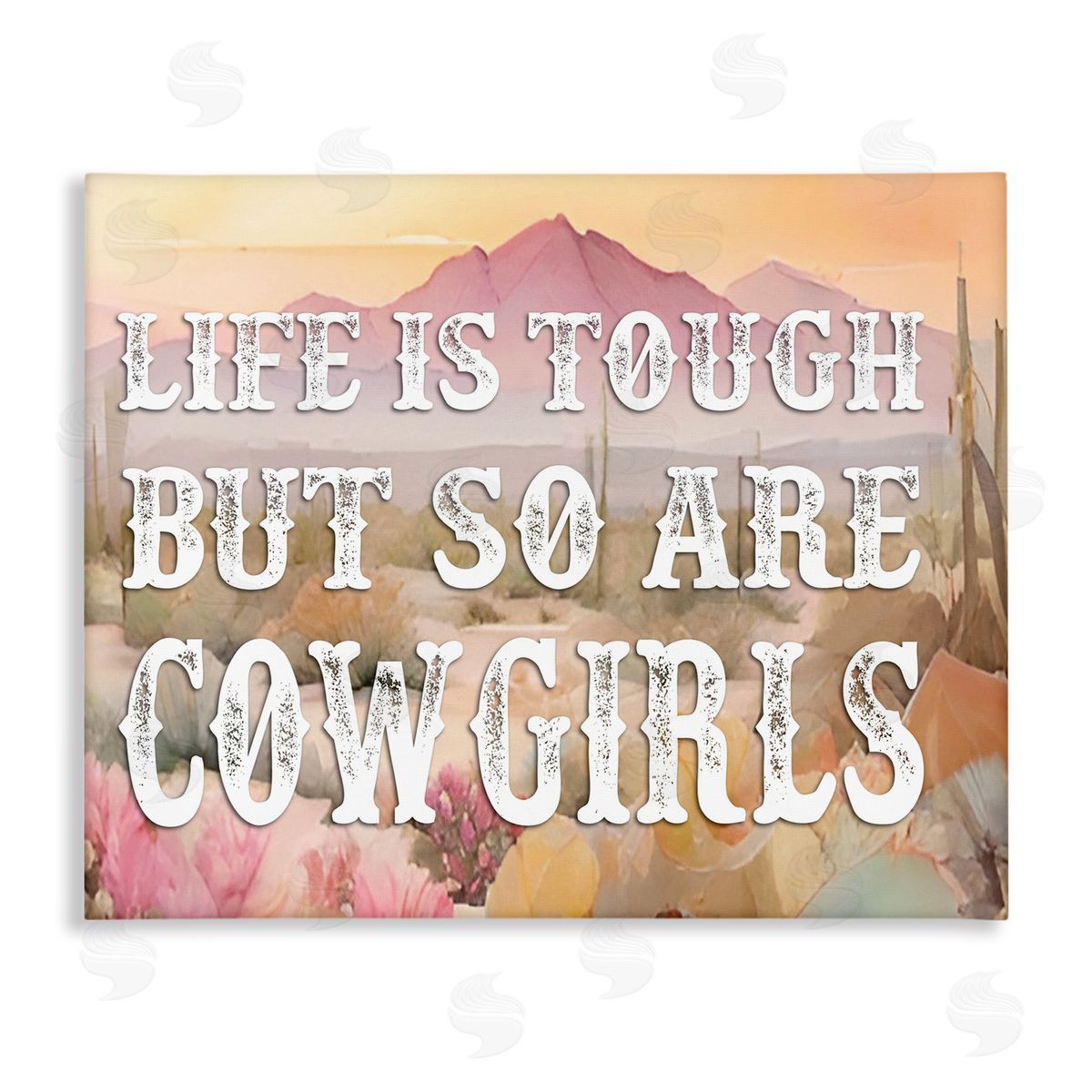 Life & Cowgirls Are Tough Canvas Wall Art, Home Decor by Lettered and Lined