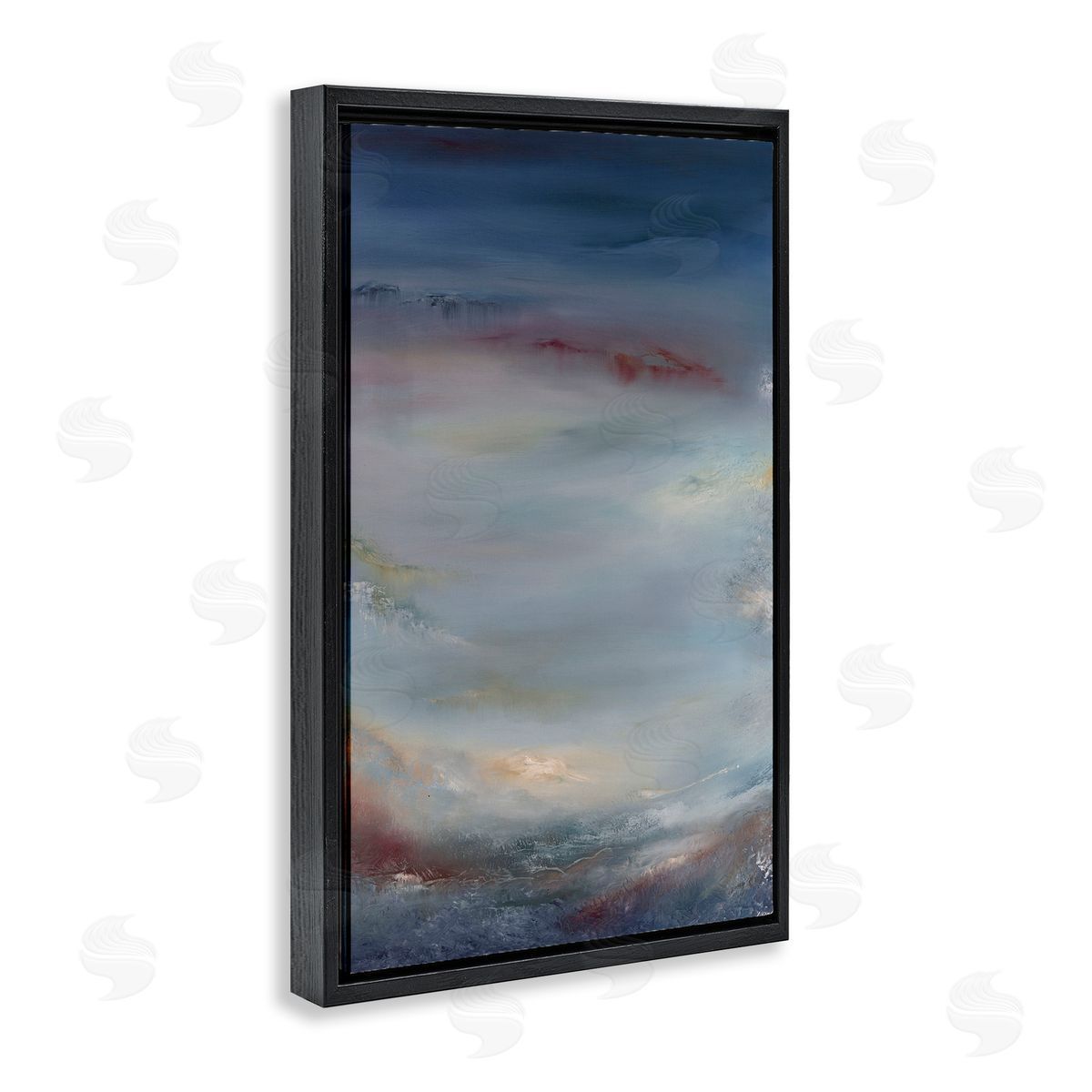 Coral Underwater Impression Black Floating Frame Canvas Wall Art, Home Decor by Lydia Orange