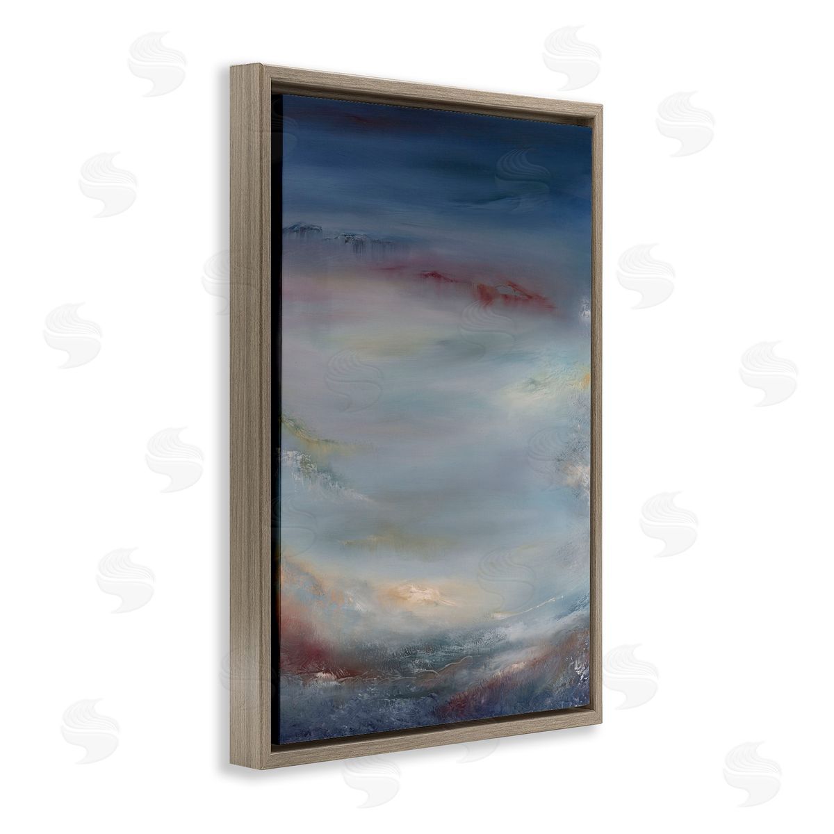 Coral Underwater Impression Brown Floating Frame Canvas Wall Art, Home Decor by Lydia Orange