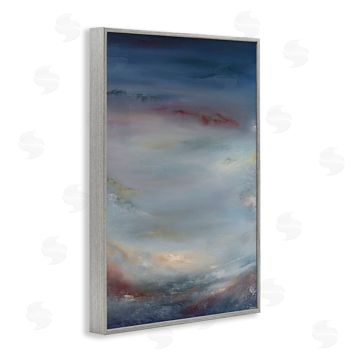 Coral Underwater Impression Grey Frame Print Wall Art, Home Decor by Lydia Orange