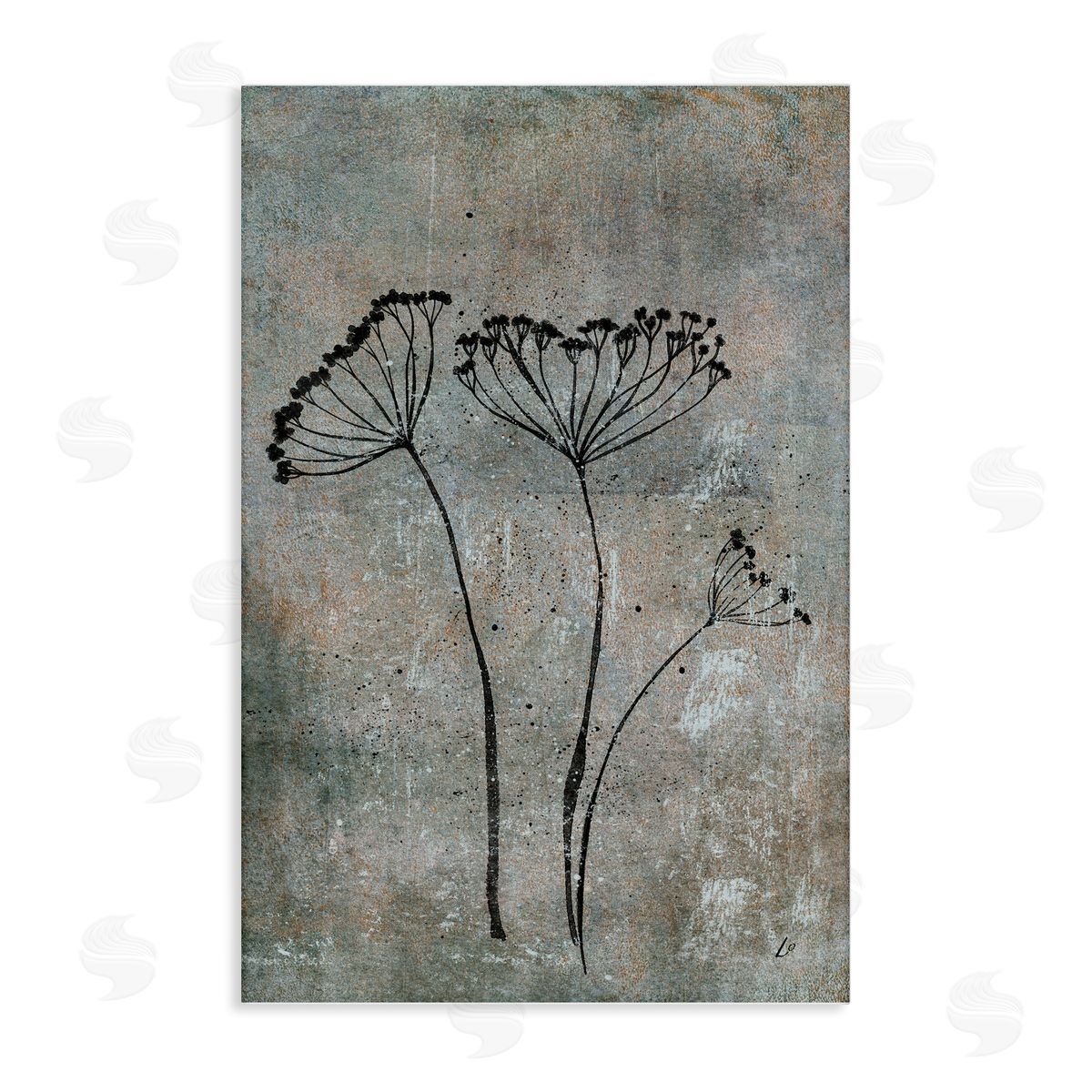 Cow Parsley Sprigs Canvas Wall Art, Home Decor by Lydia Orange