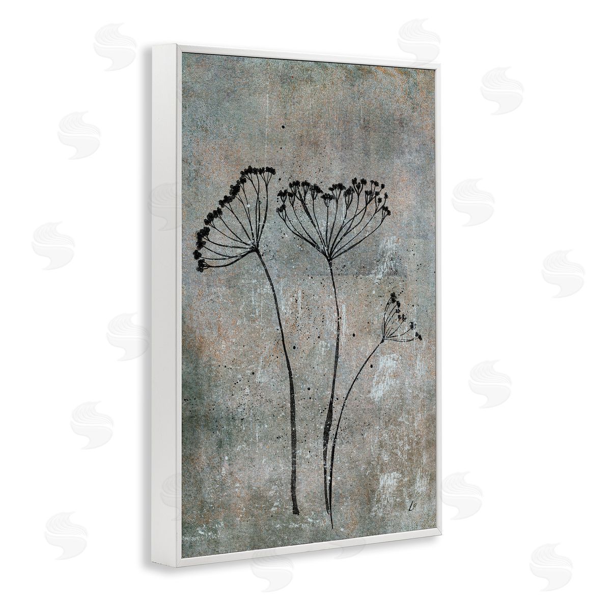 Cow Parsley Sprigs White Frame Print Wall Art, Home Decor by Lydia Orange