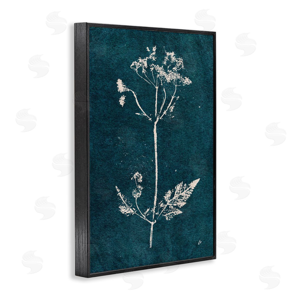 Cow Parsley Stem Black Frame Print Wall Art, Home Decor by Lydia Orange