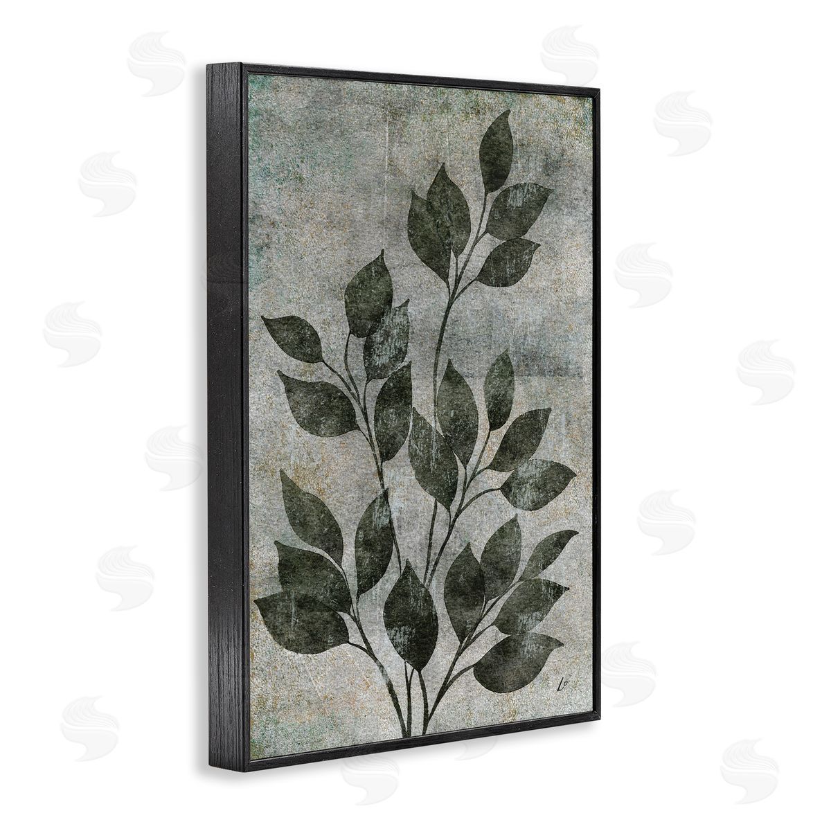 Love & Leaves Rustic Black Frame Print Wall Art, Home Decor by Lydia Orange
