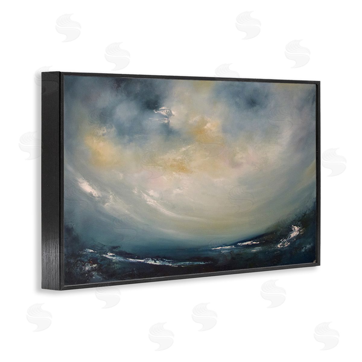 Sun Through Storm Clouds Black Frame Print Wall Art, Home Decor by Lydia Orange