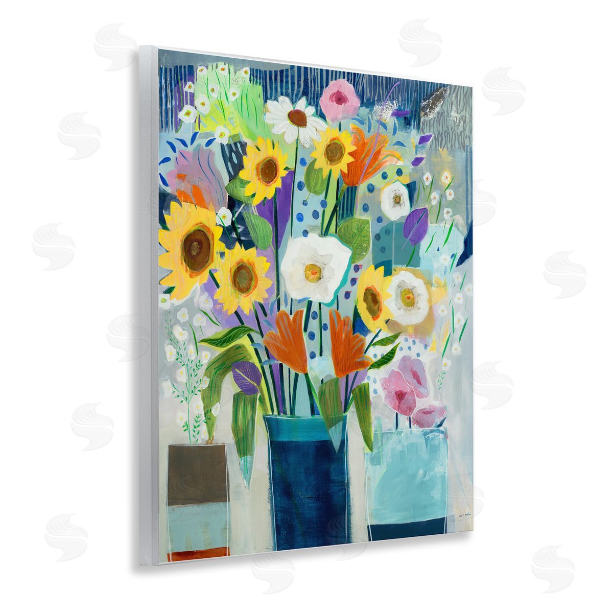 Bright Sunflowers & Blooms Wood Plaque Wall Art, Home Decor by Jill Martin