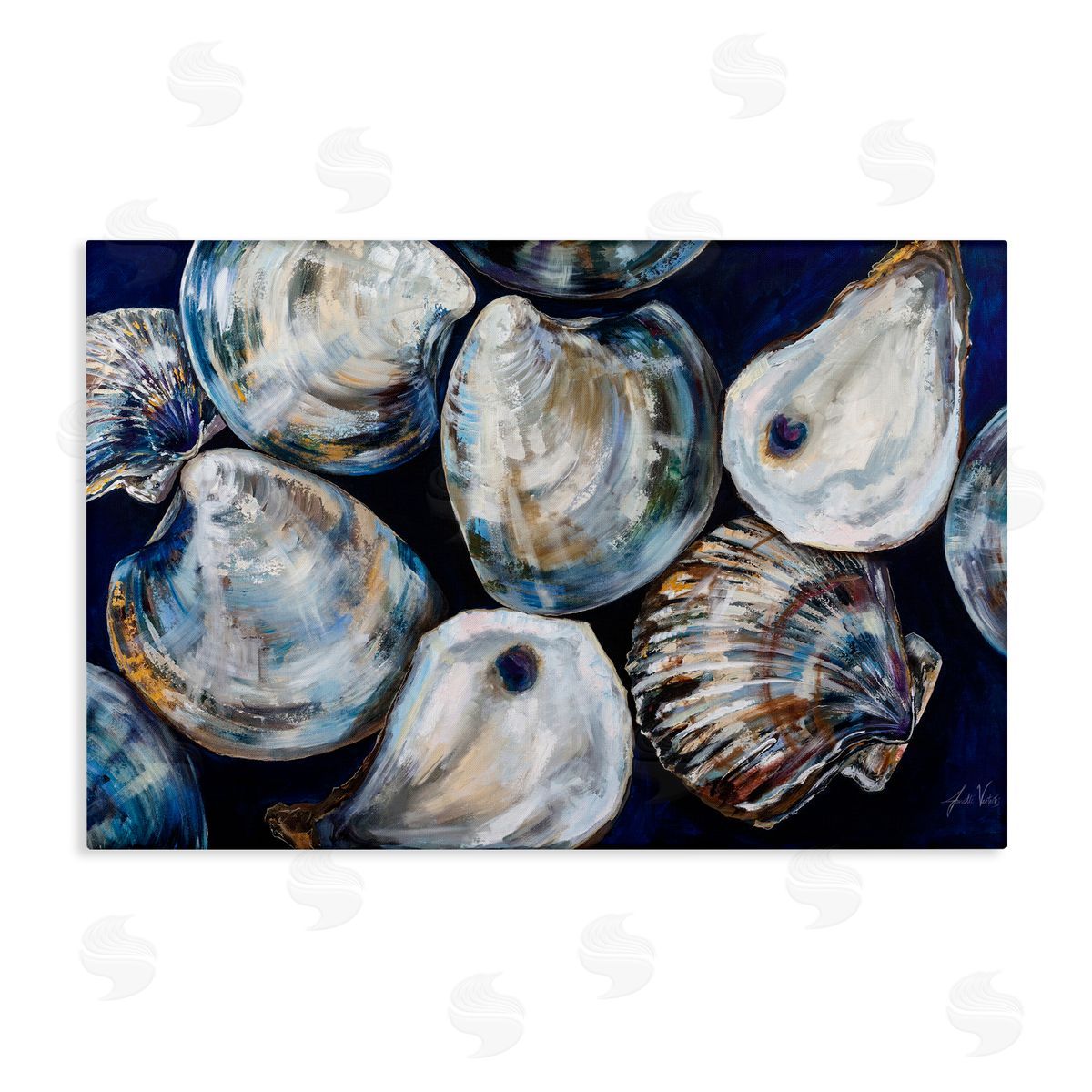Seashell Shore Finds Canvas Wall Art, Home Decor by Jeanette Vertentes