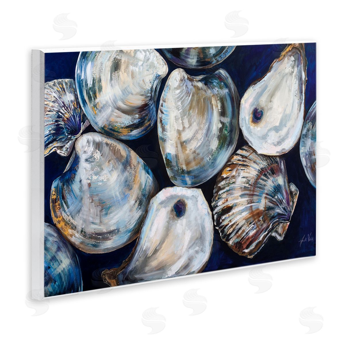Seashell Shore Finds Wood Plaque Wall Art, Home Decor by Jeanette Vertentes