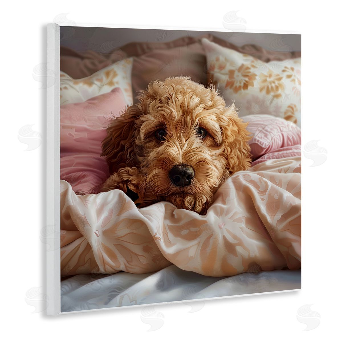 Nap Time Cuddling Pup Wood Plaque Wall Art, Home Decor by Jim Baldwin