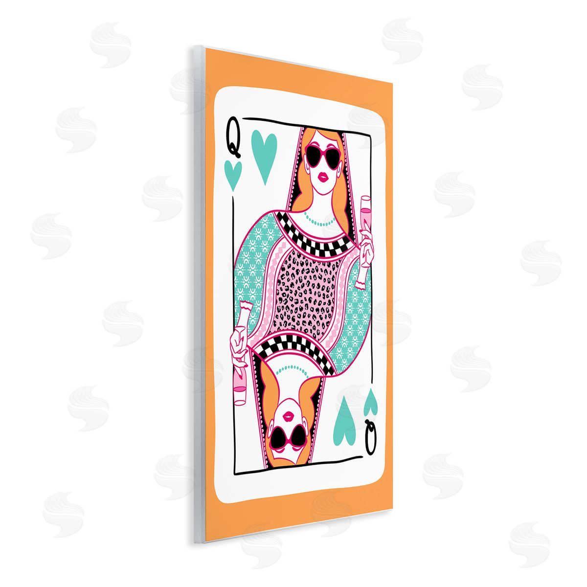 Queen of Hearts & Drink Wood Plaque Wall Art, Home Decor by JJ Design House LLC