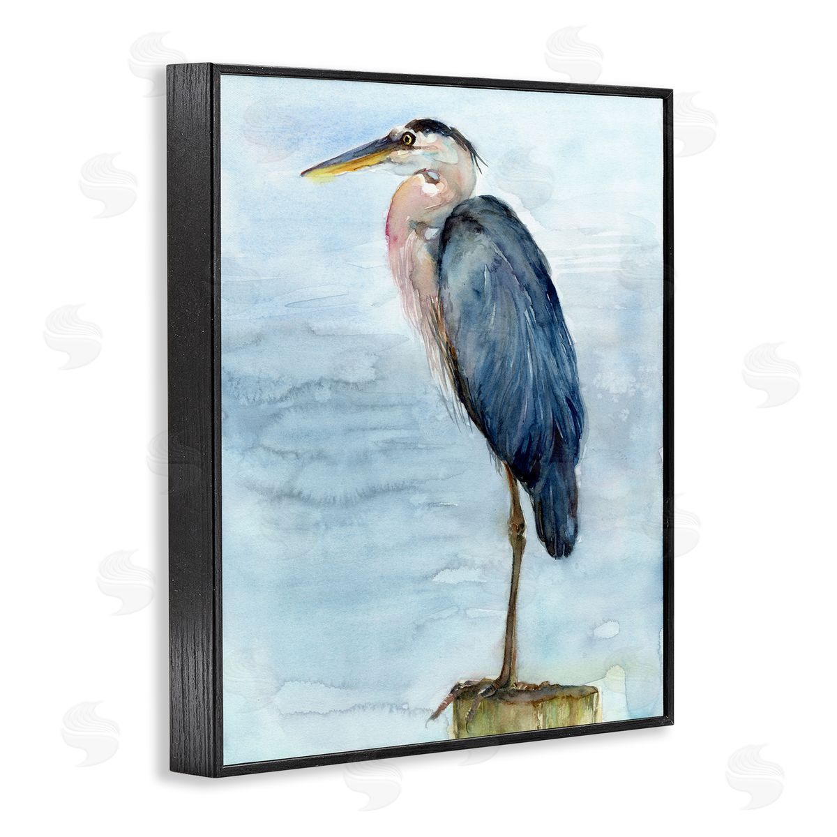 Blue Heron's Perch Black Frame Print Wall Art, Home Decor by John Keeling