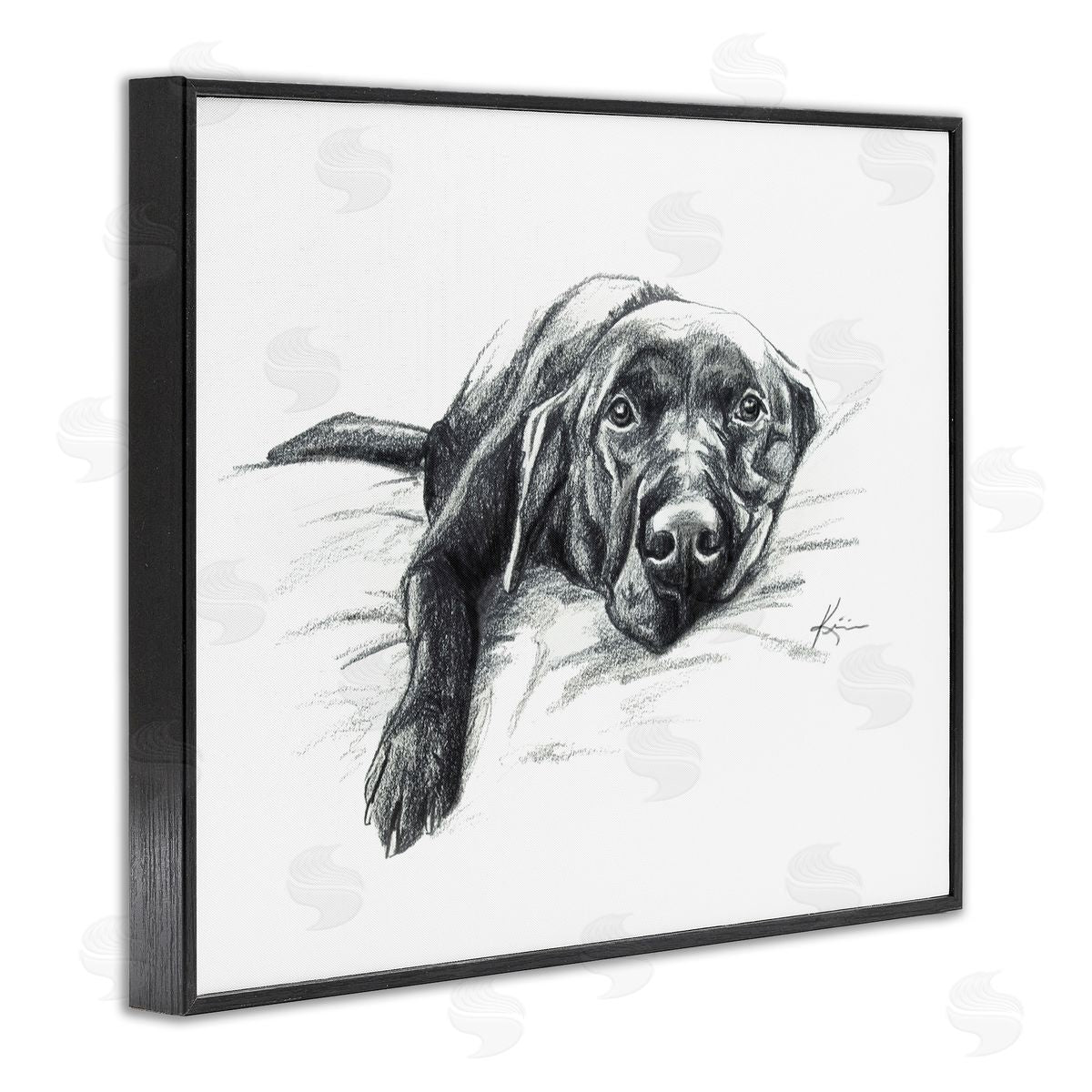 Naptime Black Labrador Black Frame Print Wall Art, Home Decor by Lindsay Kivi Fine Art