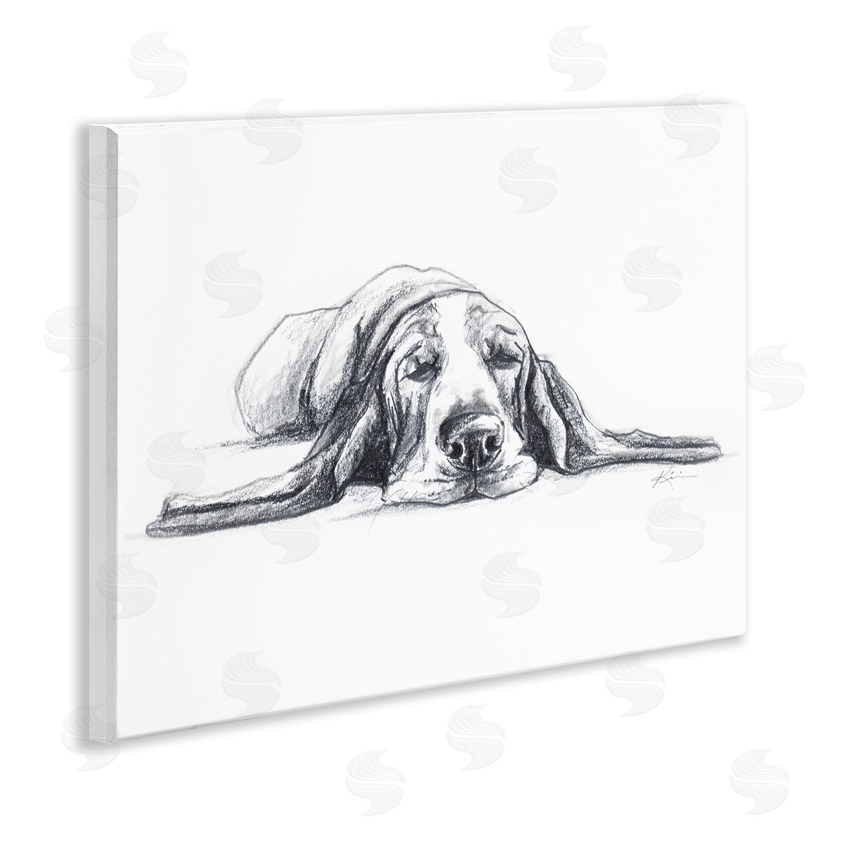 Bloodhound Pup Naptime Wood Plaque Wall Art, Home Decor by Lindsay Kivi Fine Art