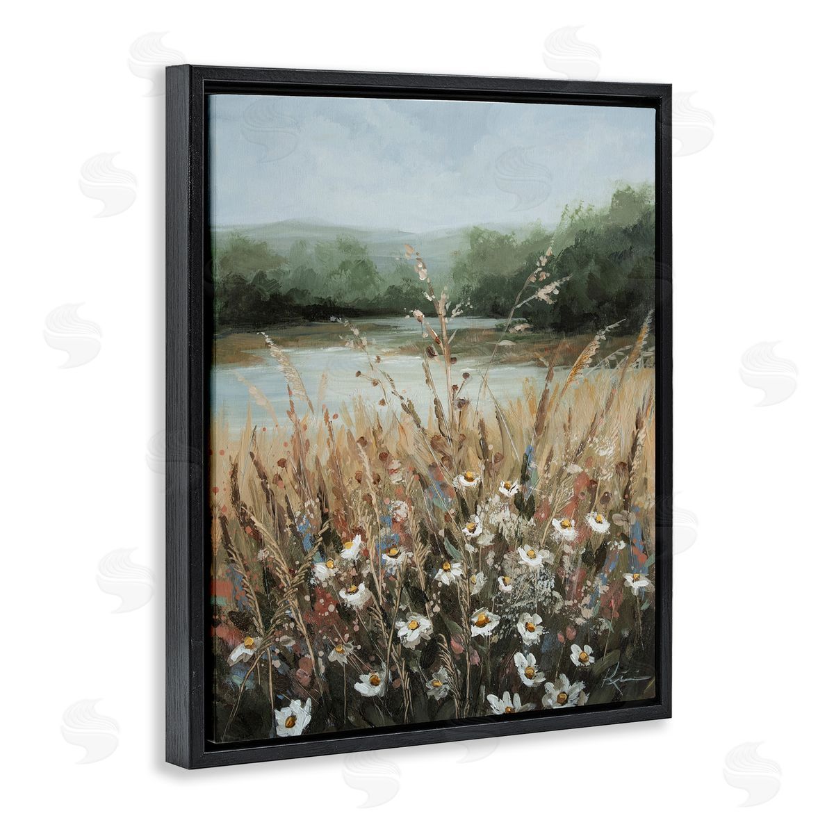 Wild Blooms by Marsh Black Floating Frame Canvas Wall Art, Home Decor by Lindsay Kivi Fine Art