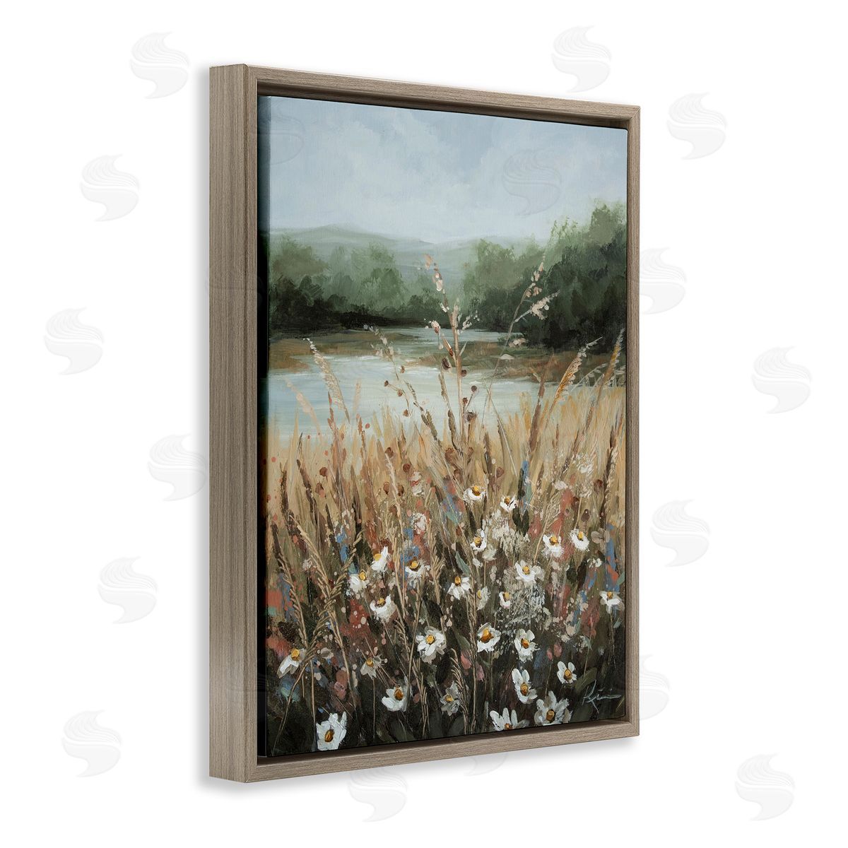 Wild Blooms by Marsh Brown Floating Frame Canvas Wall Art, Home Decor by Lindsay Kivi Fine Art
