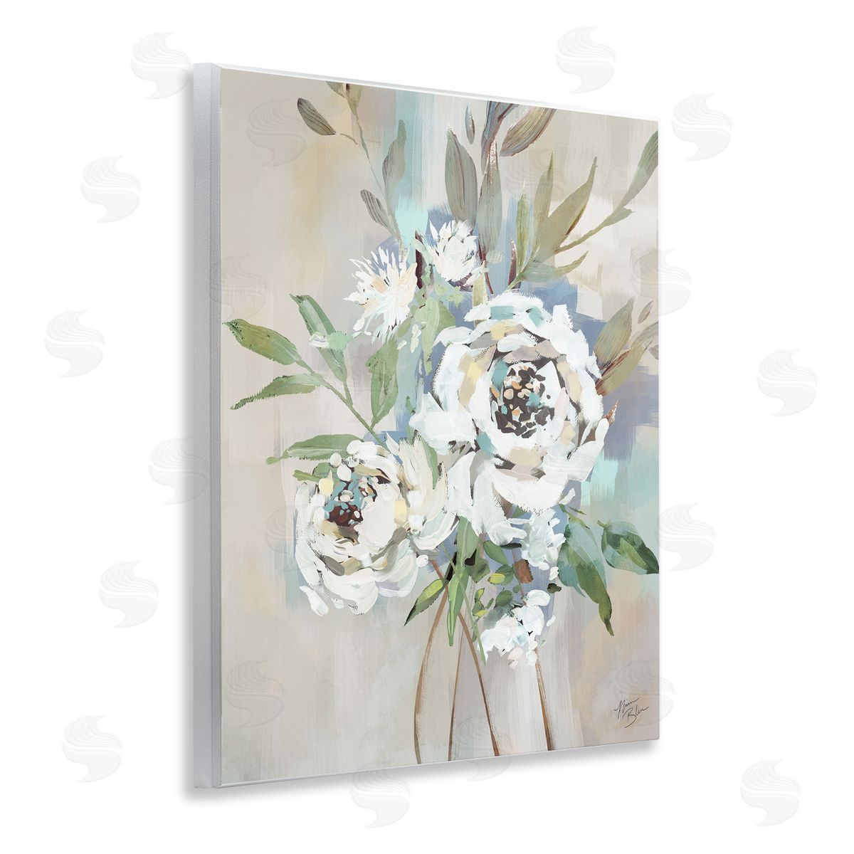 Bundle of Antique Roses Wood Plaque Wall Art, Home Decor by Nina Blue