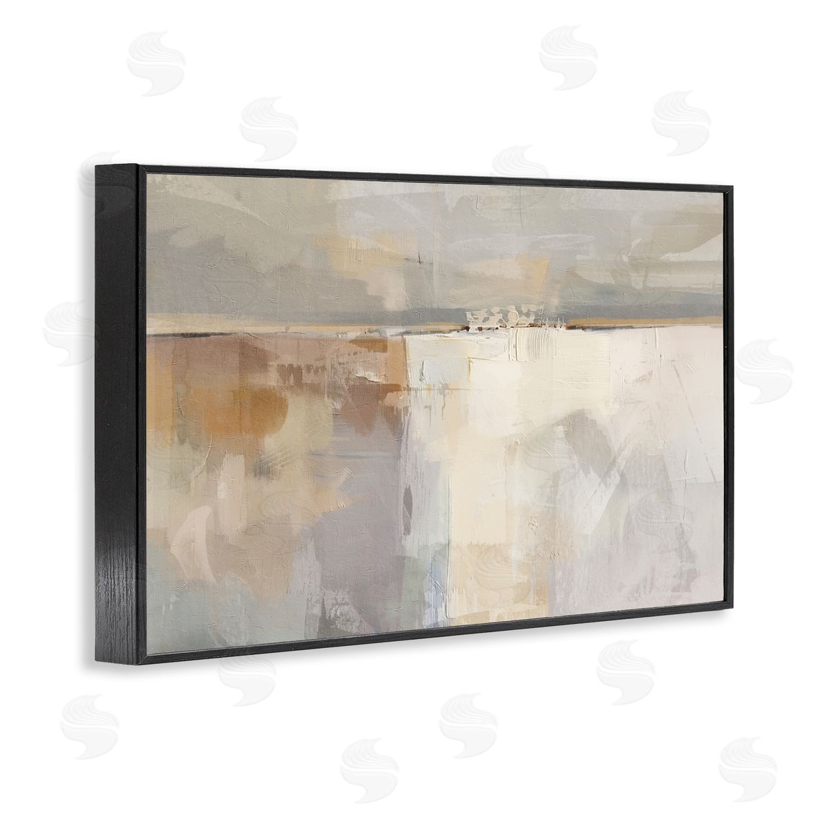 Shimmering Meadow Illusion Black Frame Print Wall Art, Home Decor by Nina Blue