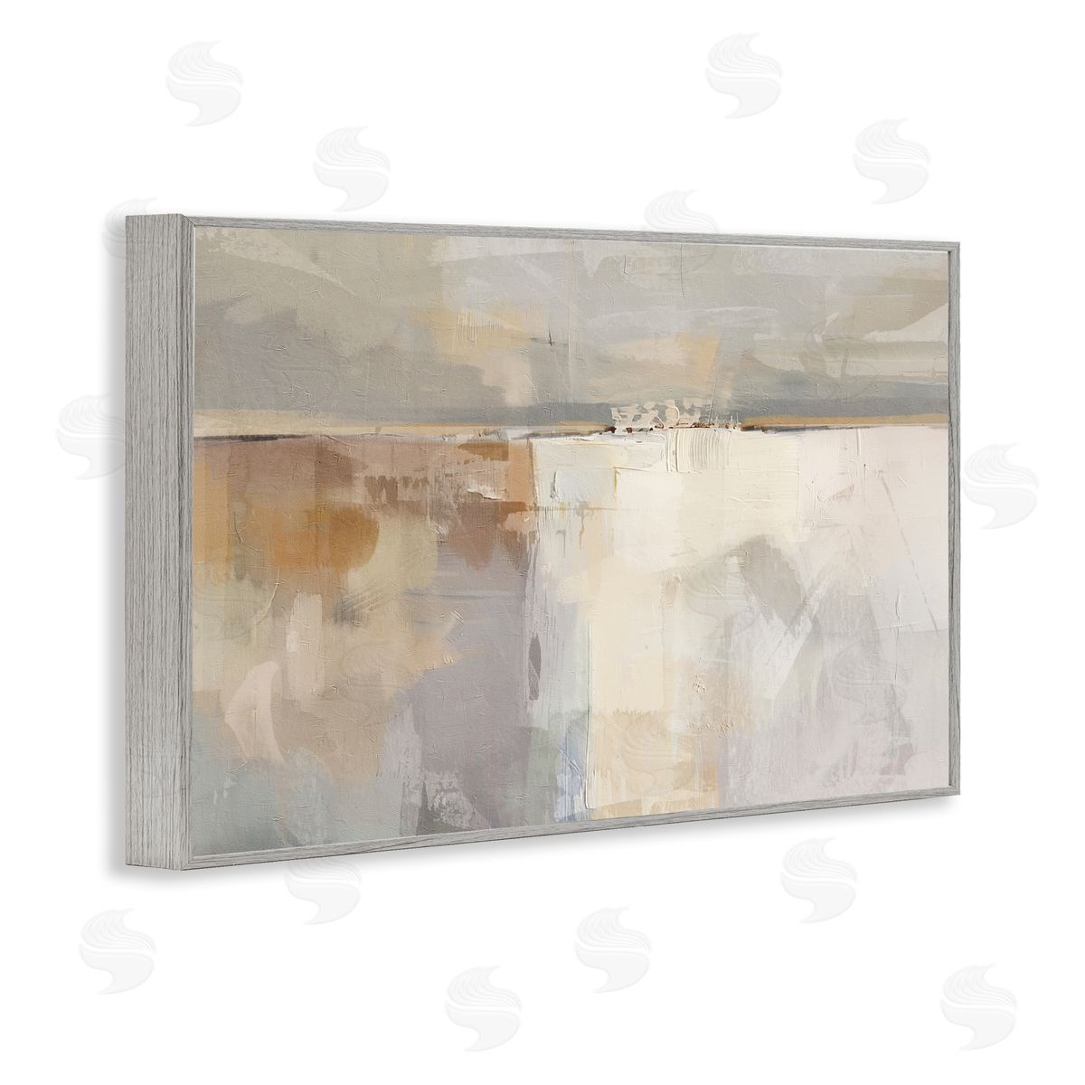 Shimmering Meadow Illusion Grey Frame Print Wall Art, Home Decor by Nina Blue