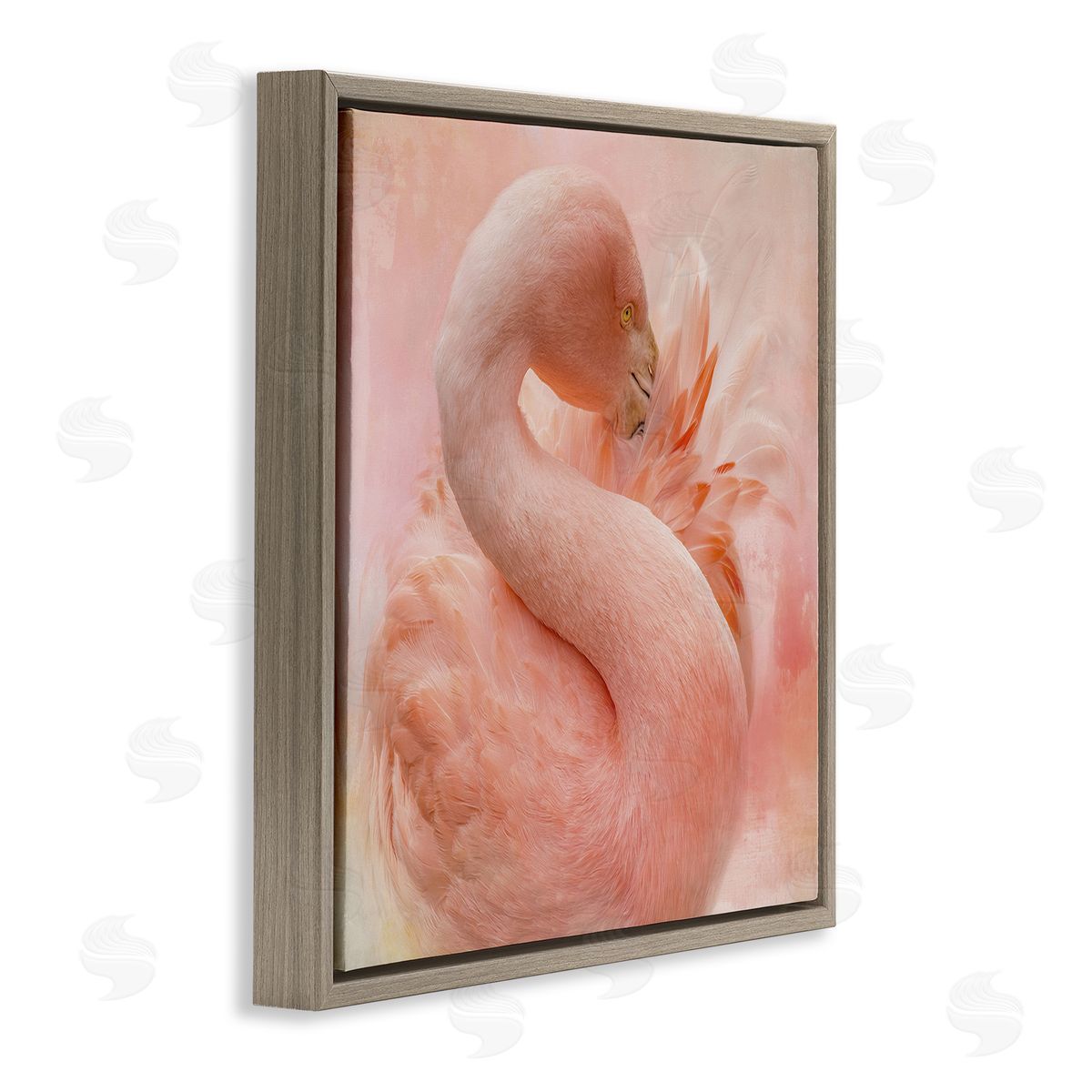 Cocoon of Plumage Brown Floating Frame Canvas Wall Art, Home Decor by Kelley Parker