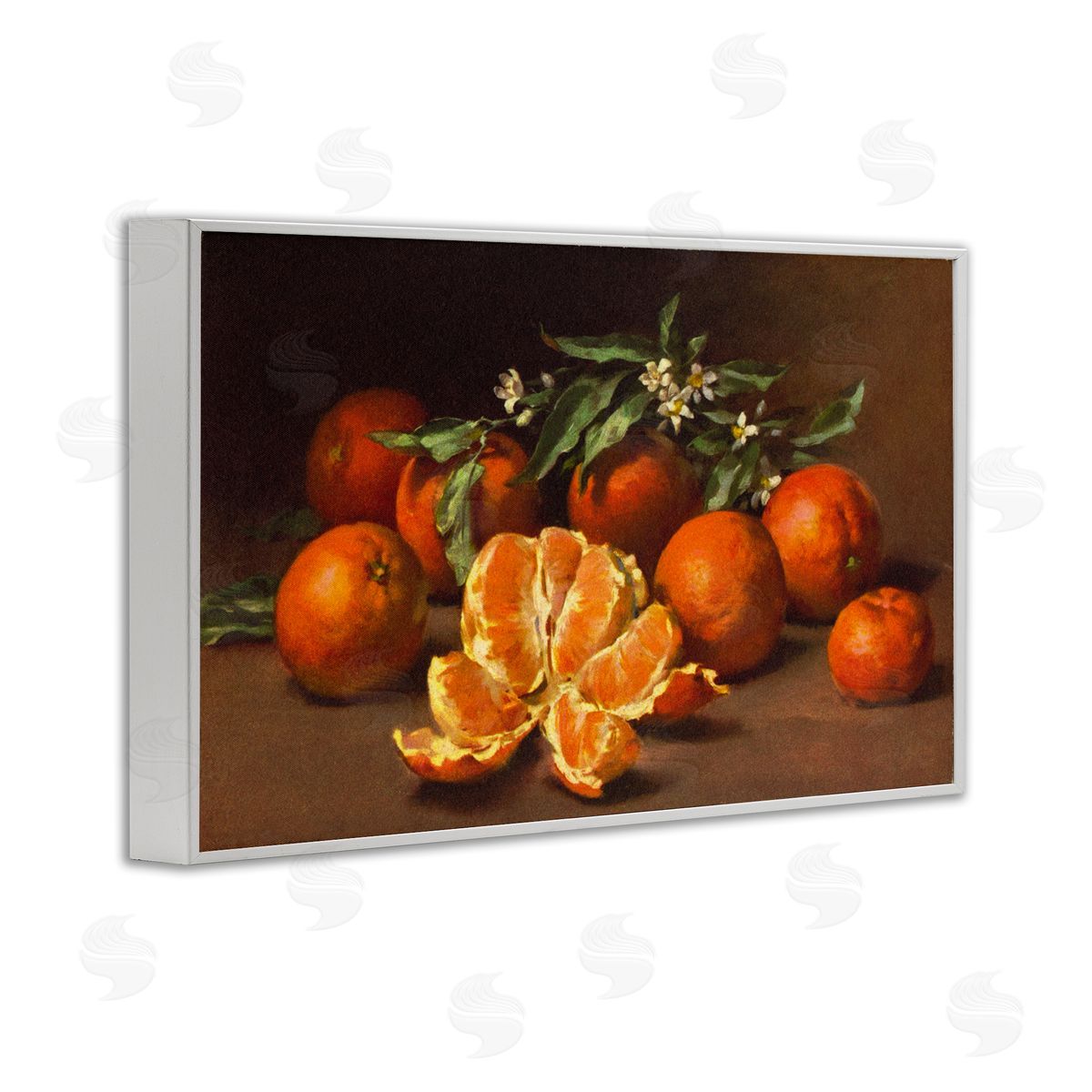 Peeled Oranges Still Life White Frame Print Wall Art, Home Decor by Tina Higgins Designs, Inc.