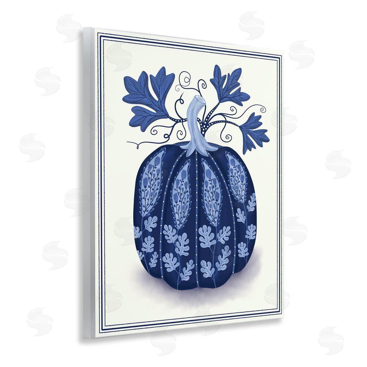 Folk Pattern Fall Pumpkin Wood Plaque Wall Art, Home Decor by Darlene Seale