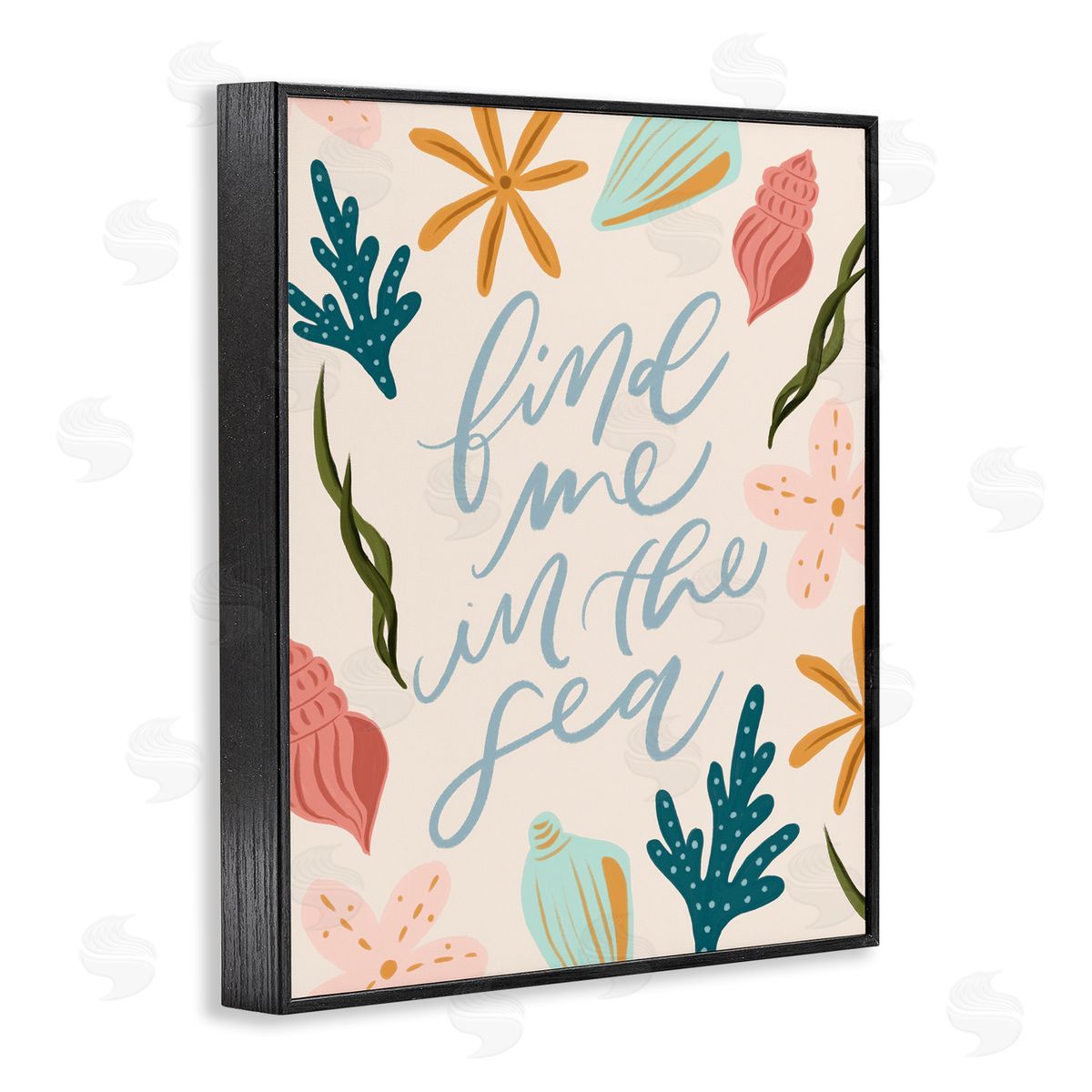 Find Me In The Sea Black Frame Print Wall Art, Home Decor by Isabela Schielke