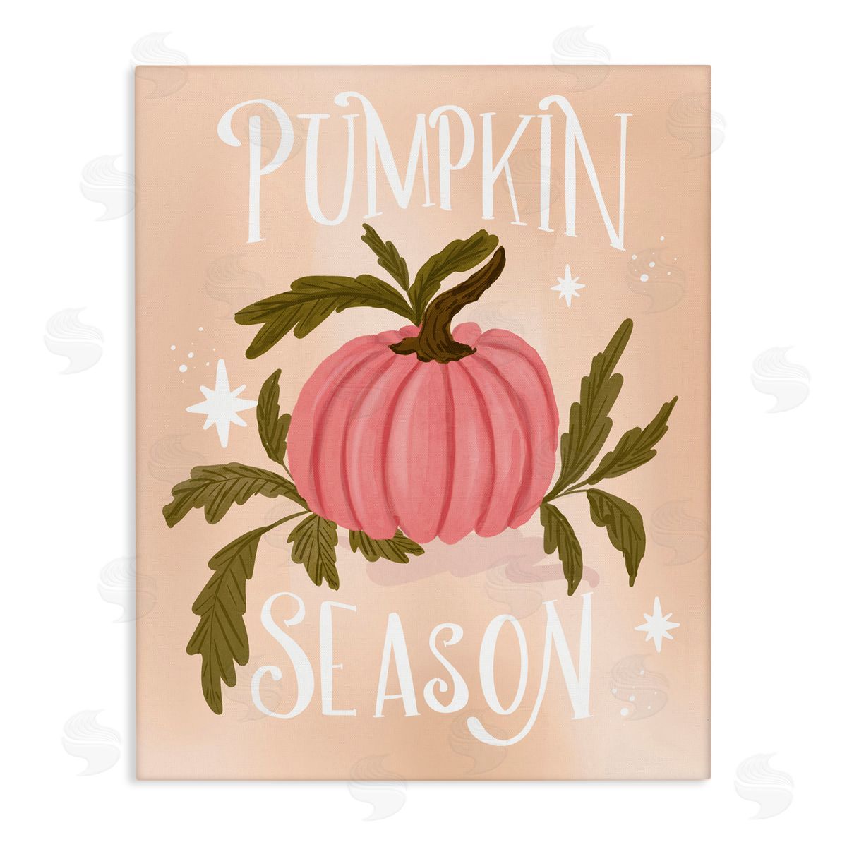 Pumpkin Season with Leaves Canvas Wall Art, Home Decor by Isabela Schielke