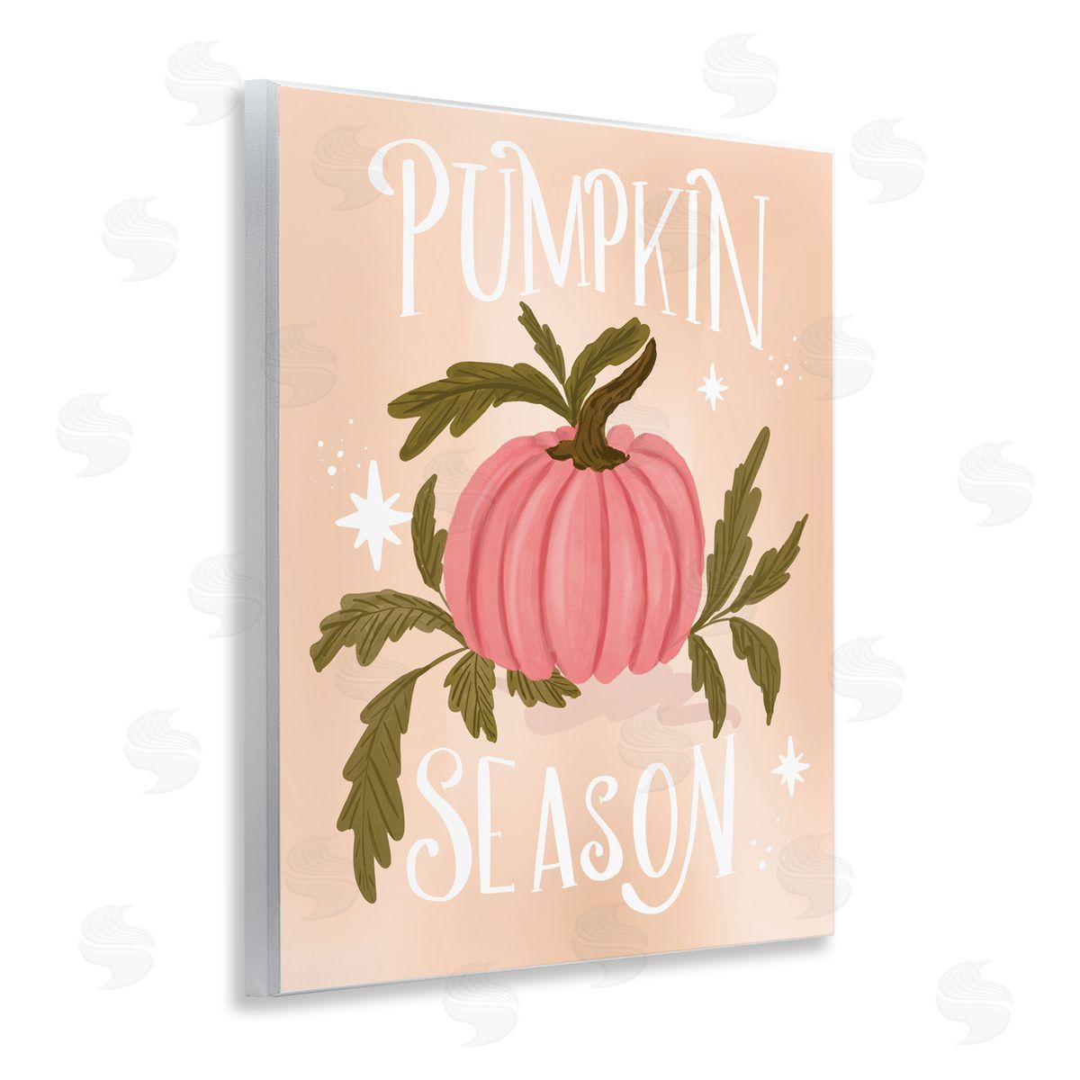 Pumpkin Season with Leaves Wood Plaque Wall Art, Home Decor by Isabela Schielke