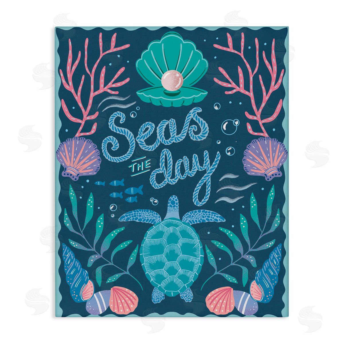 Symmetrical Seas The Day Canvas Wall Art, Home Decor by Jo Reid