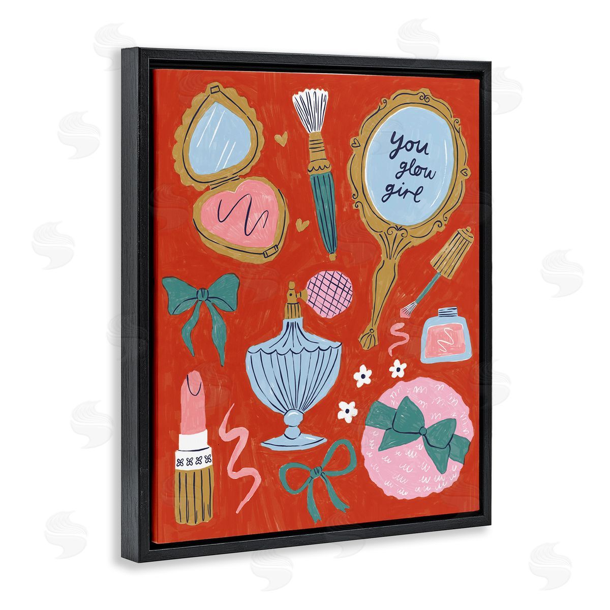 Girlie Feminine Essentials Black Floating Frame Canvas Wall Art, Home Decor by Lisa Barlow