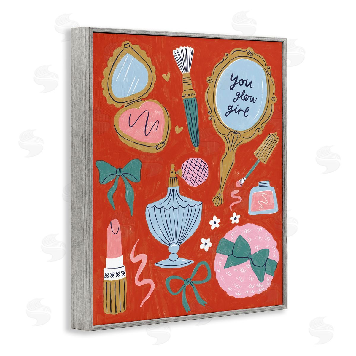 Girlie Feminine Essentials Grey Frame Print Wall Art, Home Decor by Lisa Barlow