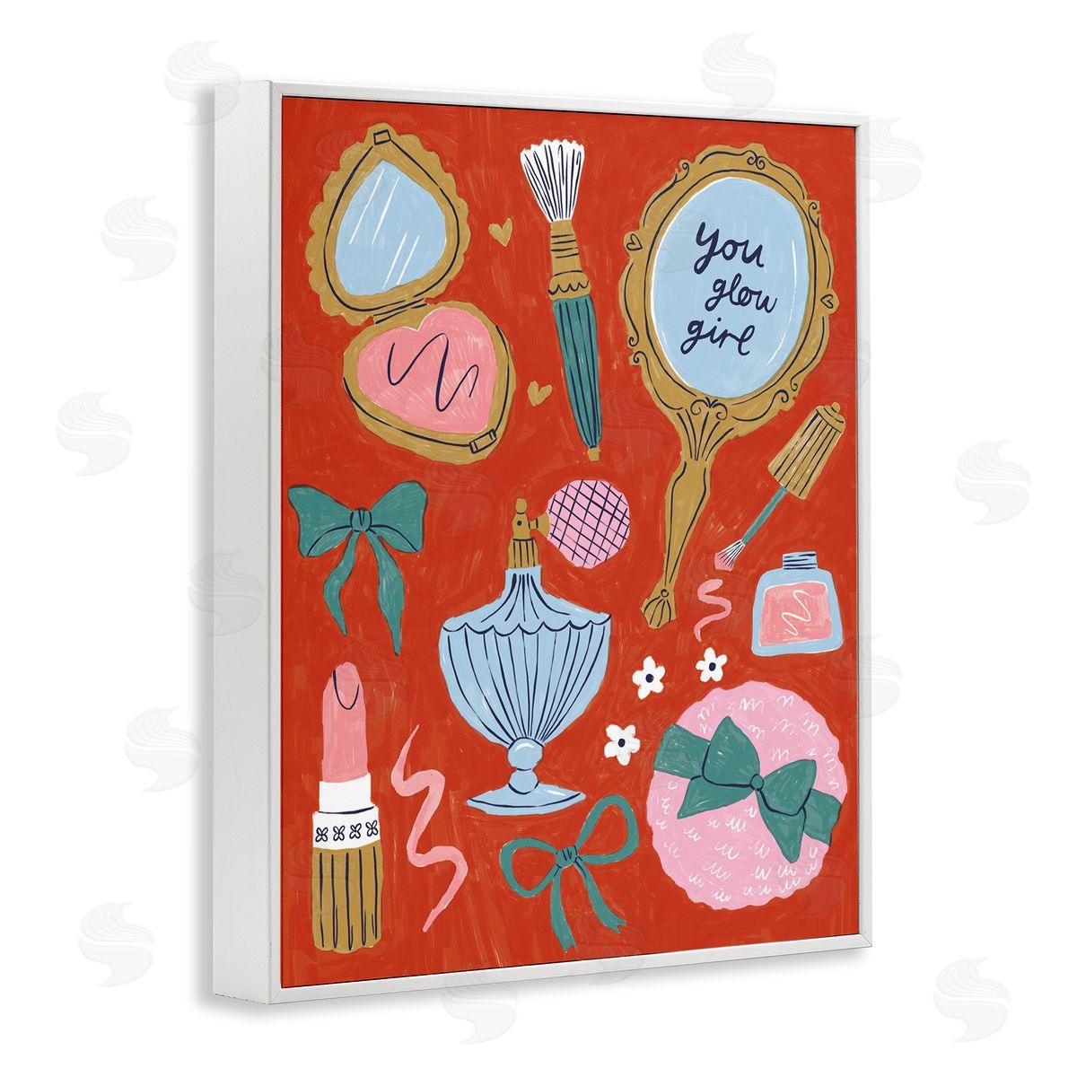 Girlie Feminine Essentials White Frame Print Wall Art, Home Decor by Lisa Barlow