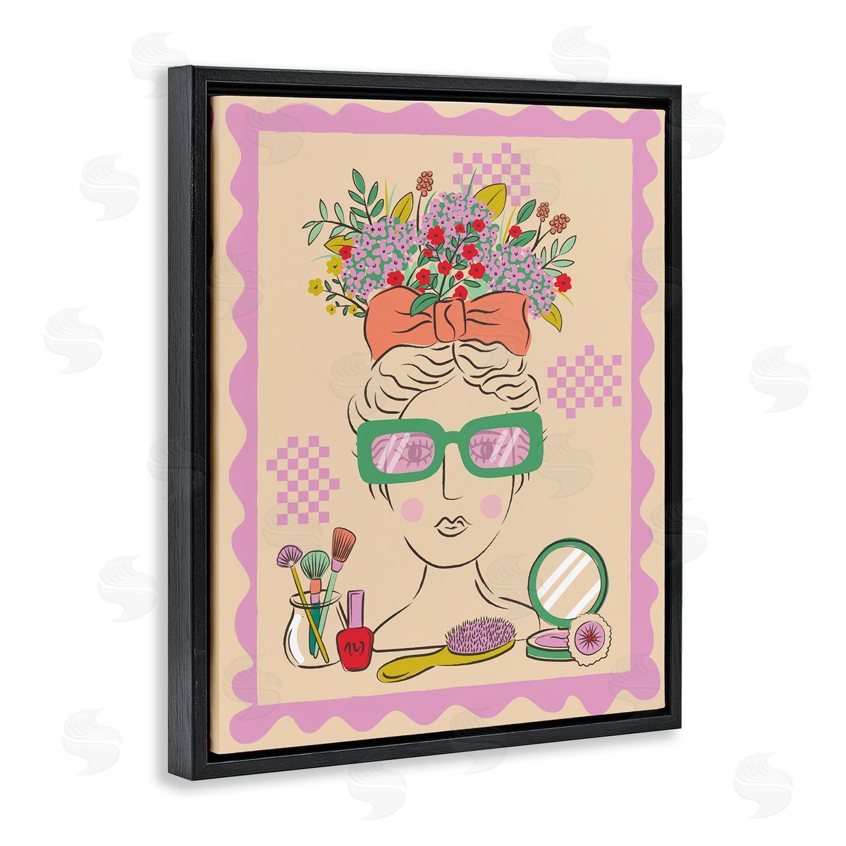 Makeup & Fashion Boudoir Black Floating Frame Canvas Wall Art, Home Decor by Lisa Perry Whitebutton