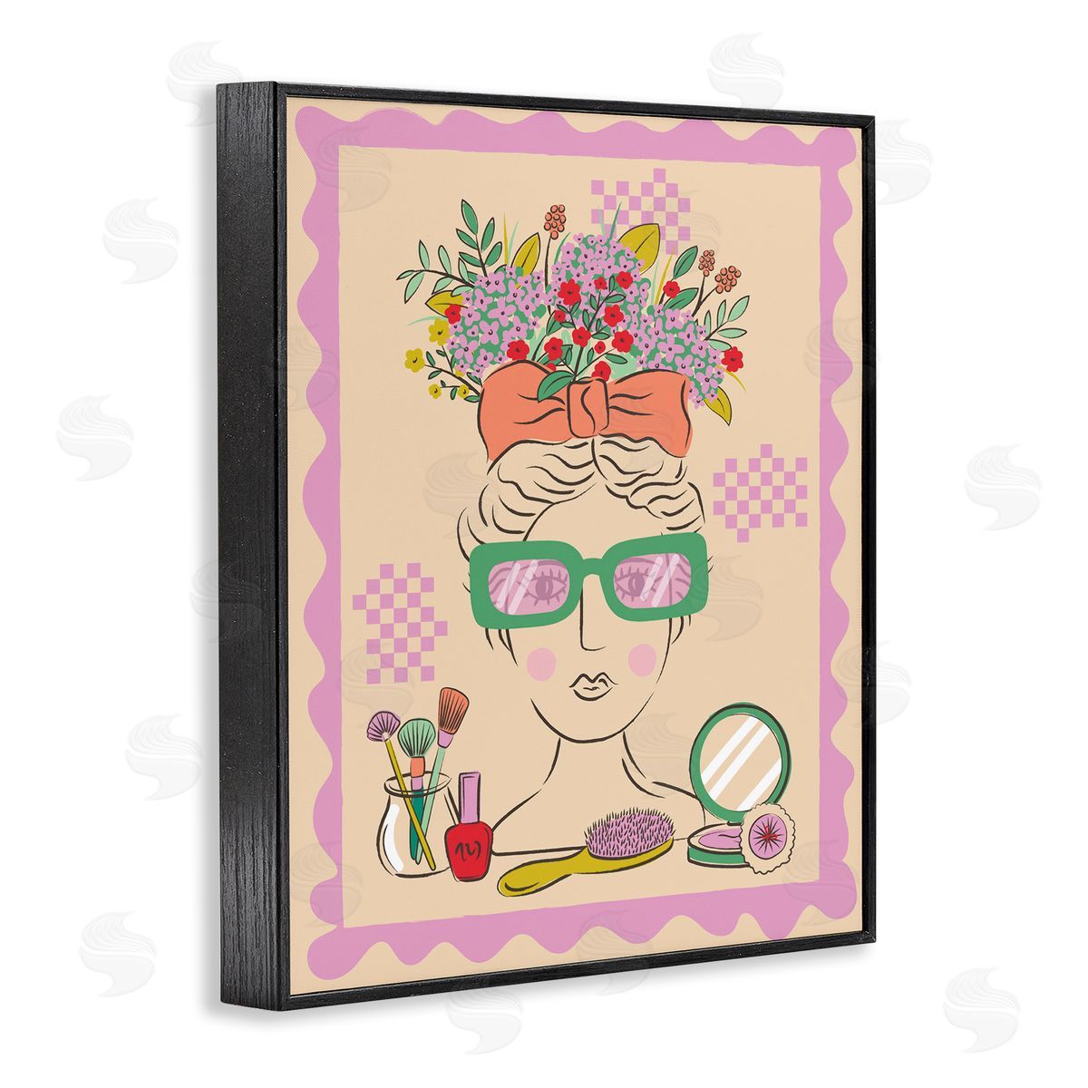 Makeup & Fashion Boudoir Black Frame Print Wall Art, Home Decor by Lisa Perry Whitebutton