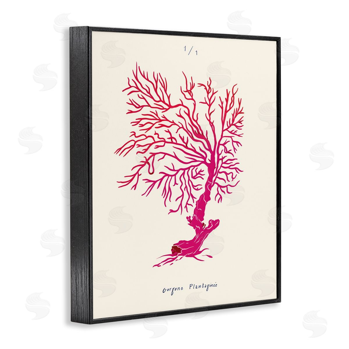 Sea Fauna Coral Black Frame Print Wall Art, Home Decor by Marina Astudillo