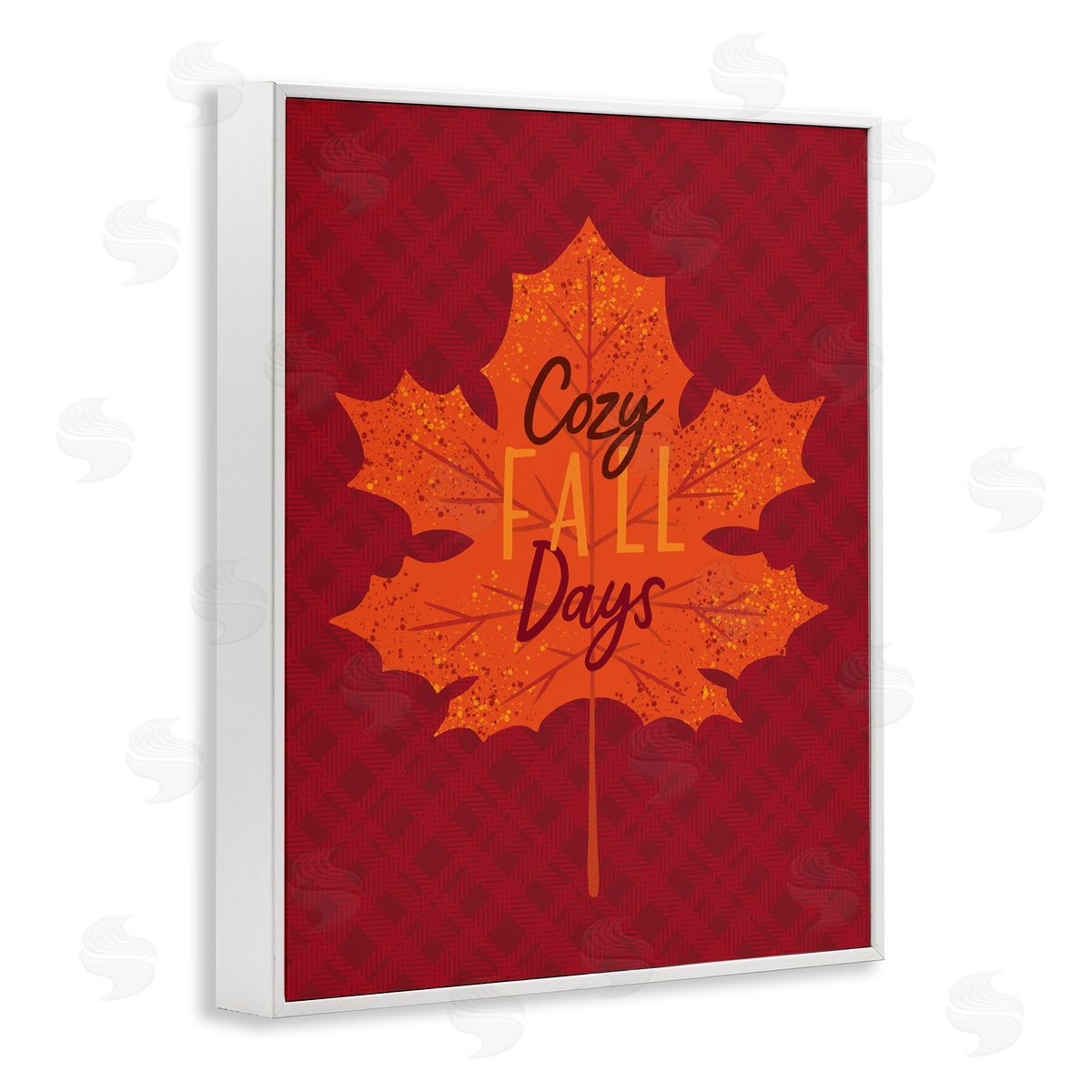 Cozy Fall Days Leaf White Frame Print Wall Art, Home Decor by Nina Seven