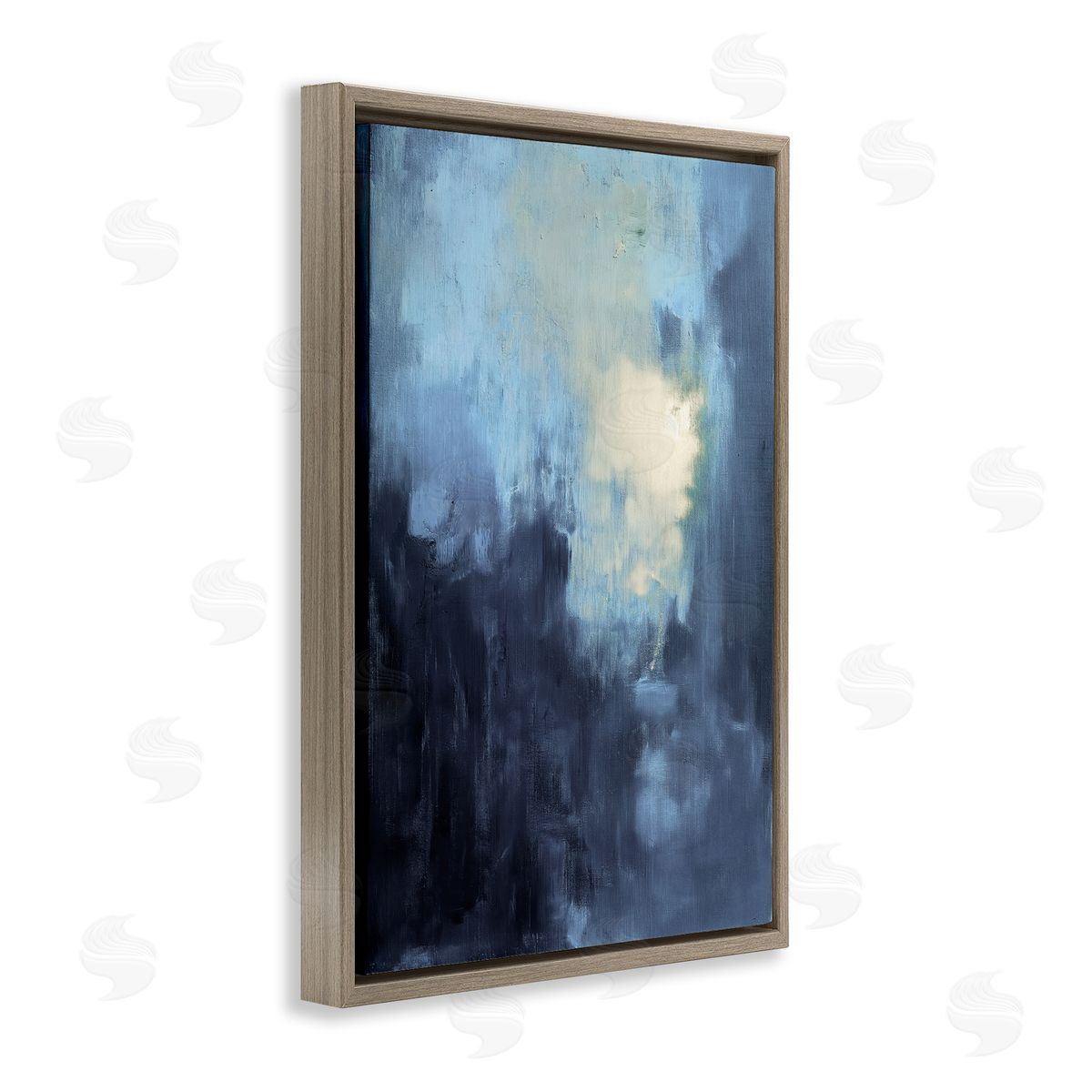 Modern Masculine Abstract Brown Floating Frame Canvas Wall Art, Home Decor by Gina Kelly
