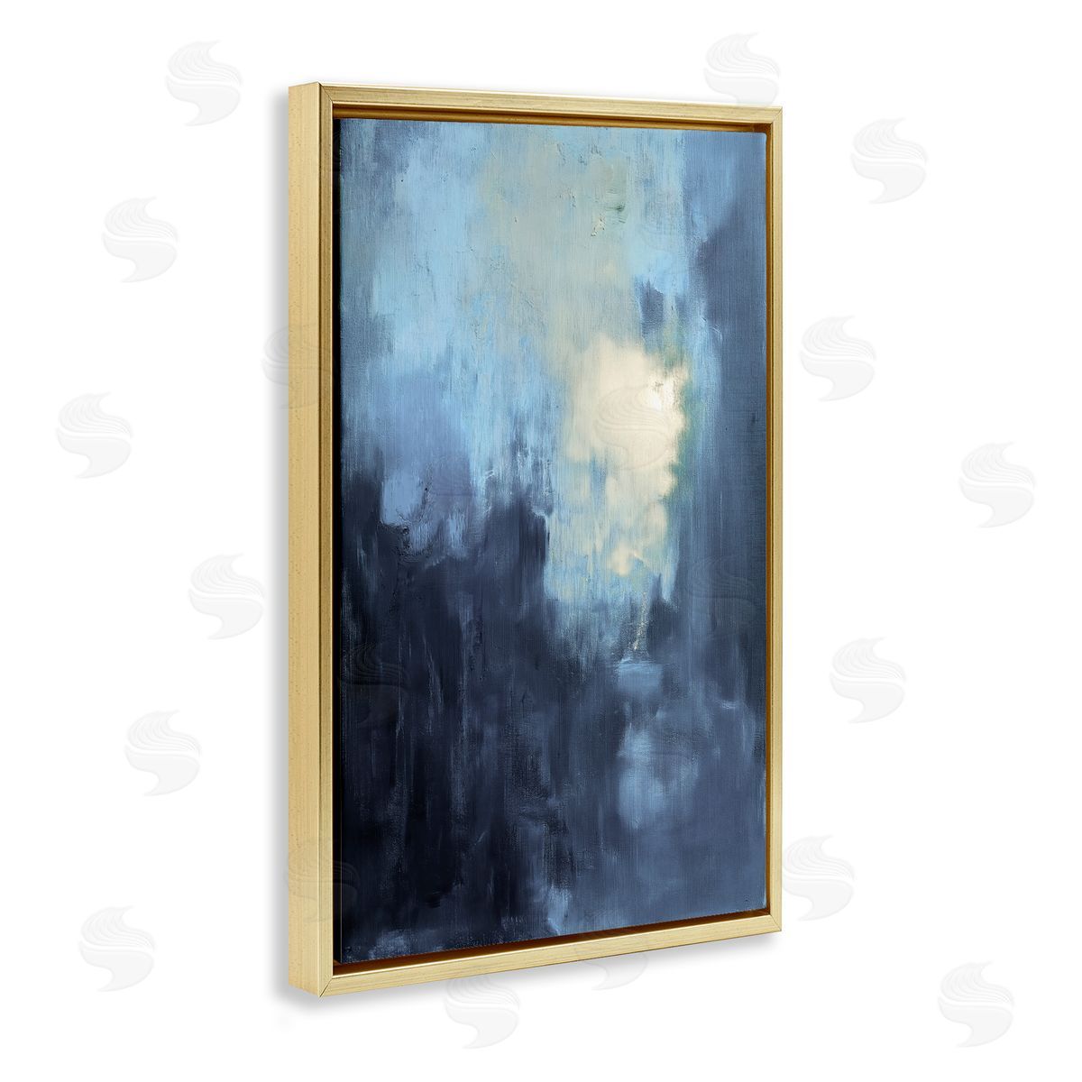 Modern Masculine Abstract Gold Floating Frame Canvas Wall Art, Home Decor by Gina Kelly