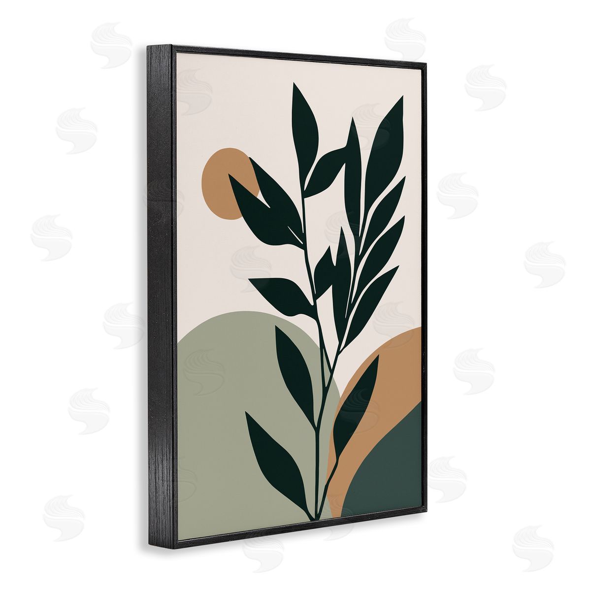 Earthy Tropical Botanicals Black Frame Print Wall Art, Home Decor by LSR Design Studio