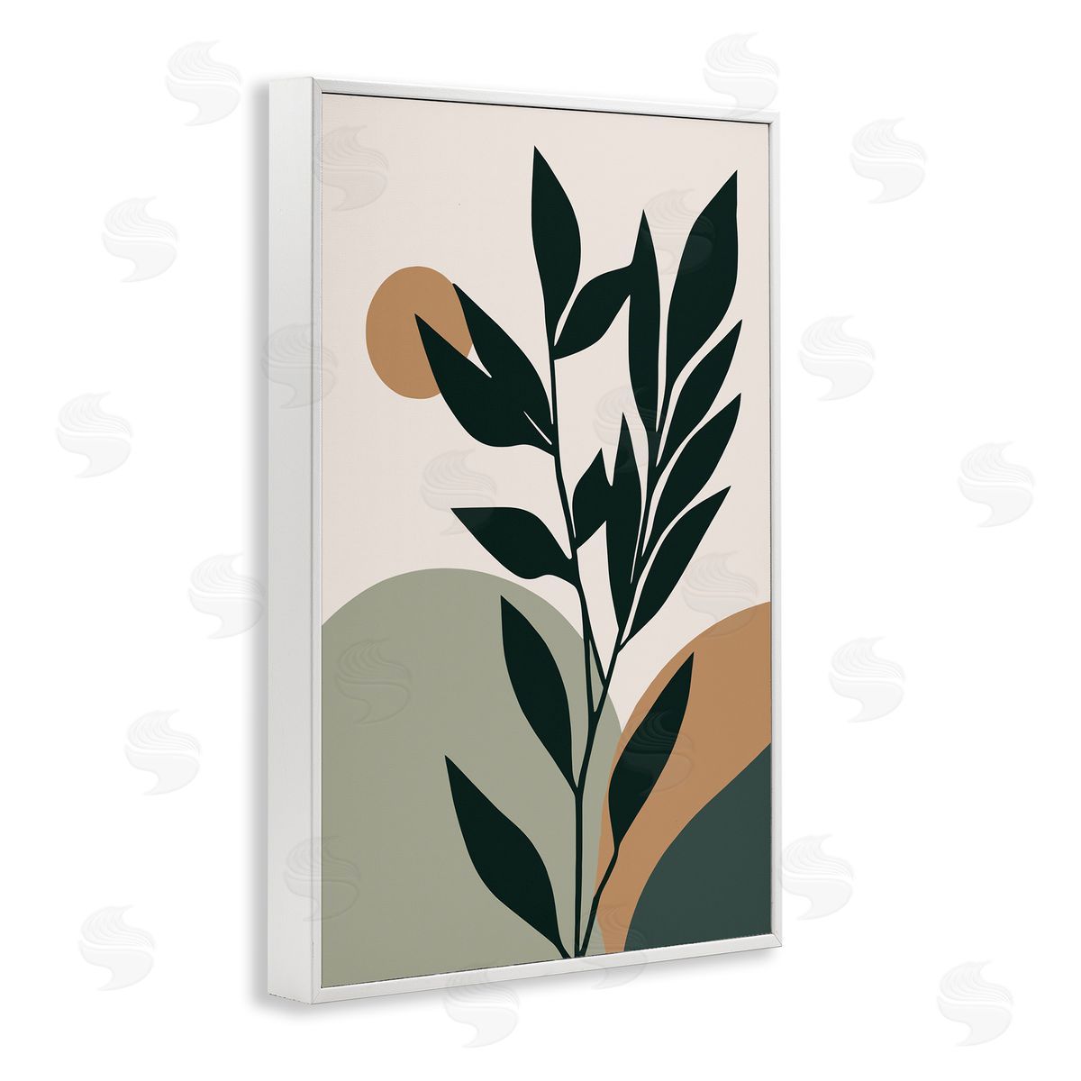 Earthy Tropical Botanicals White Frame Print Wall Art, Home Decor by LSR Design Studio