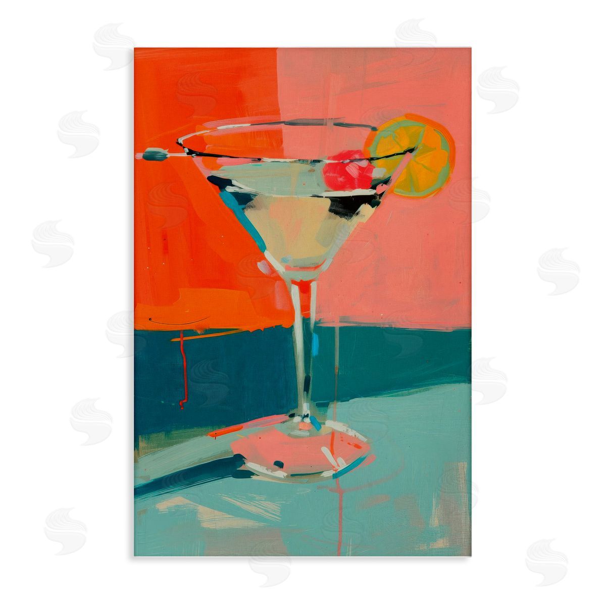 Modern Cocktail Time Canvas Wall Art, Home Decor by LSR Design Studio