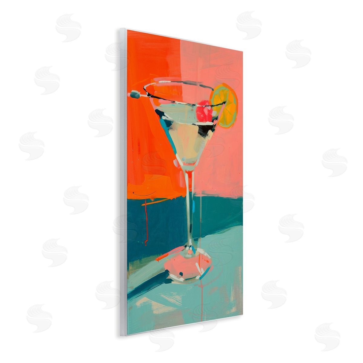 Modern Cocktail Time Wood Plaque Wall Art, Home Decor by LSR Design Studio