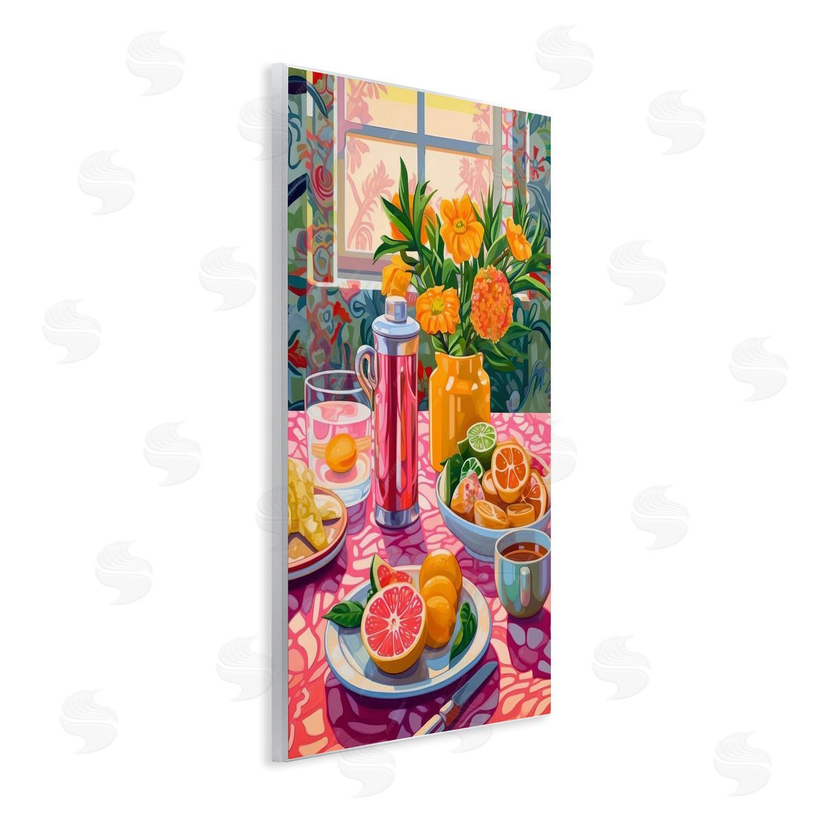 Summer Table Spread Wood Plaque Wall Art, Home Decor by LSR Design Studio