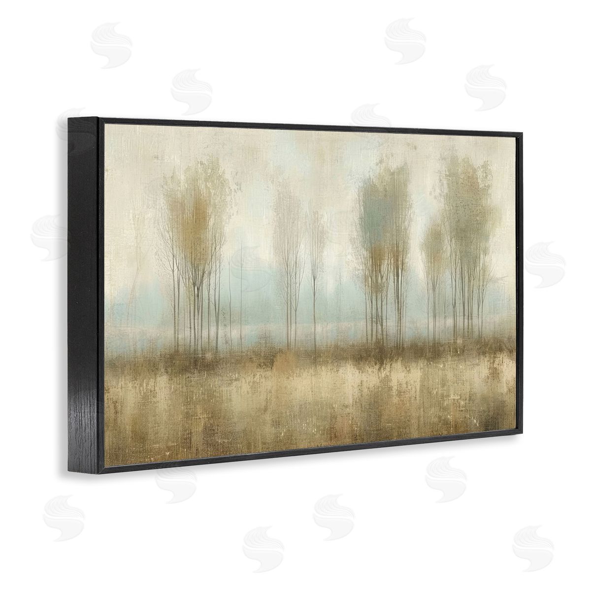 Muted Forest View Black Frame Print Wall Art, Home Decor by LSR Design Studio
