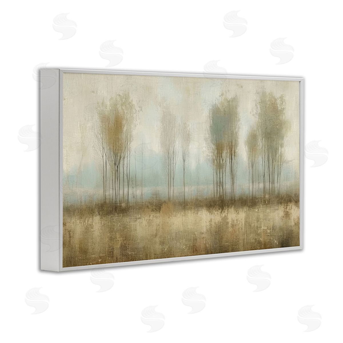Muted Forest View White Frame Print Wall Art, Home Decor by LSR Design Studio