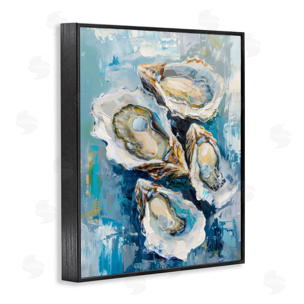 Freshly Shucked Oysters Black Frame Print Wall Art, Home Decor by LSR Design Studio